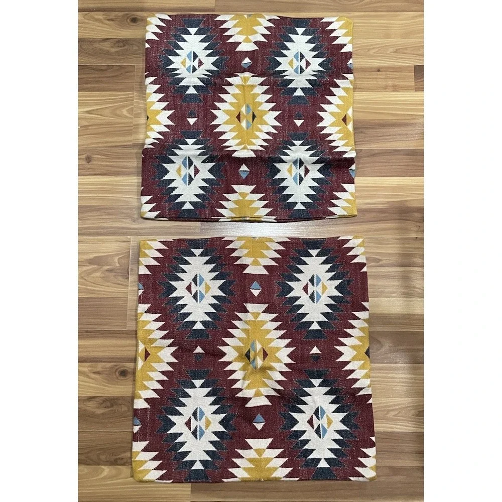 IKEA Throw Pillow Covers Set Of 2 FRANCINE Geometric Aztec Cases 20x20